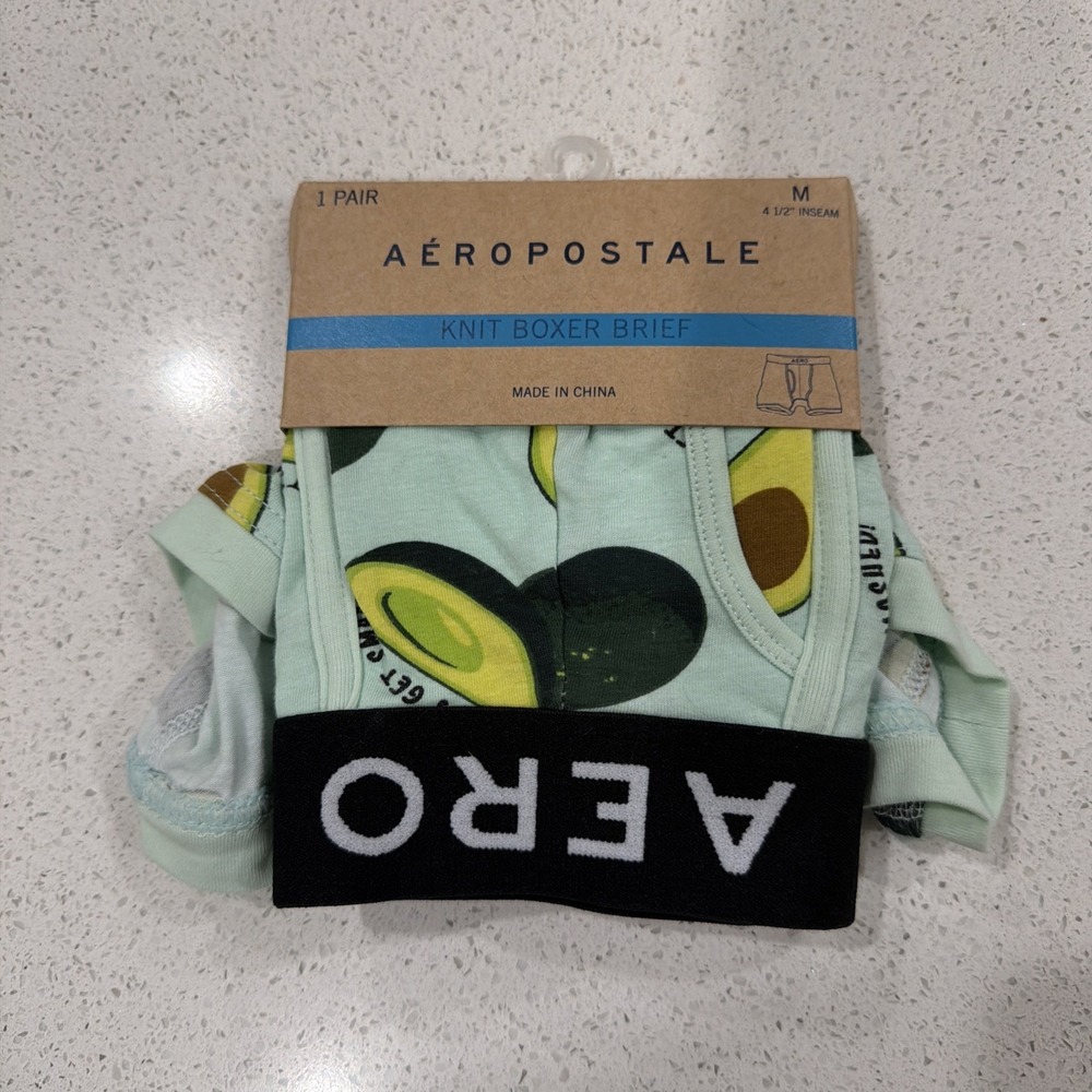 Men's Aeropostale Knit Boxer Briefs Sz M 4.5inseam NWT Avocados Style 7642